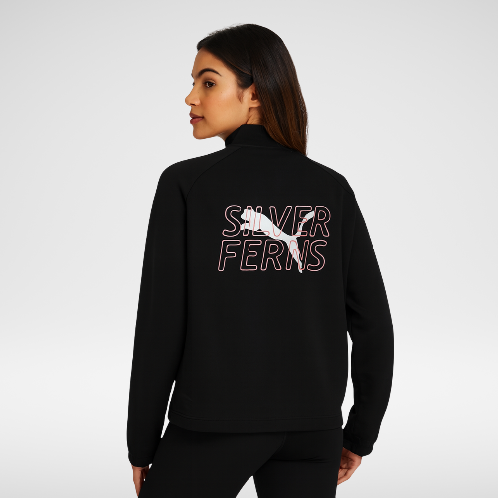 Silver Ferns Women's PUMA Zip Up Jacket - Black