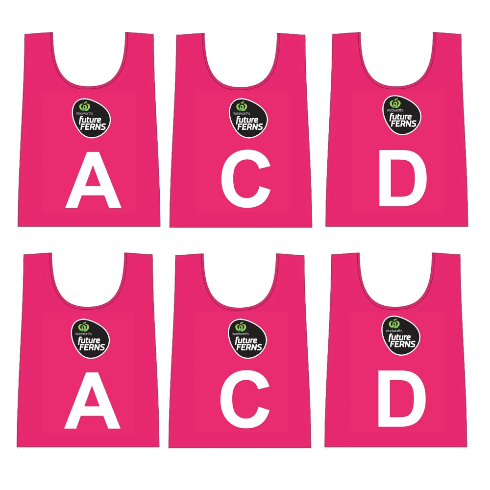 pink netball bibs