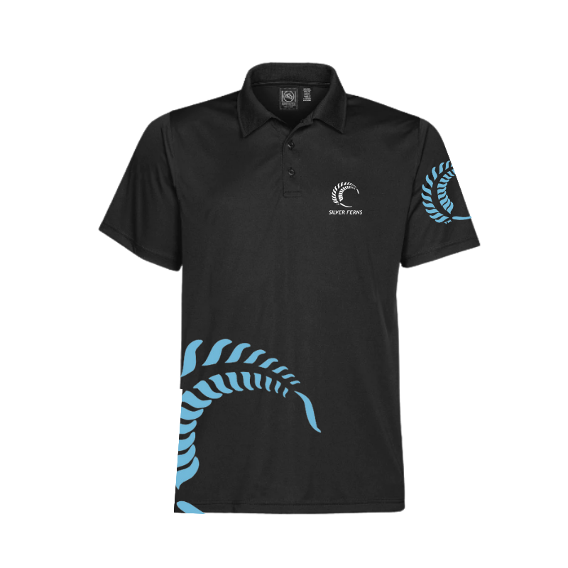 Silver Fern apparel polo - black