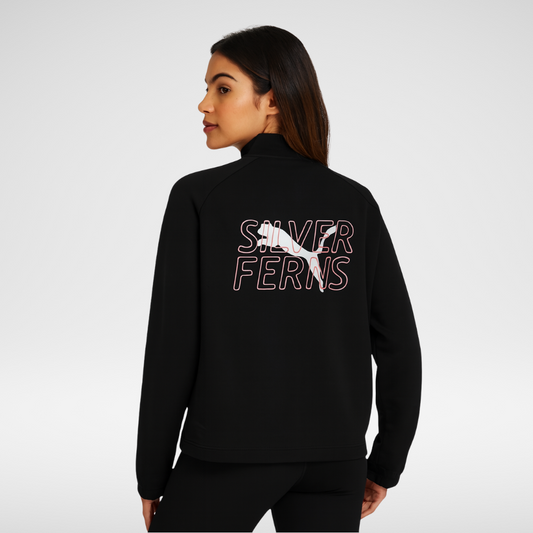 Silver Ferns Women's PUMA Zip Up Jacket - Black