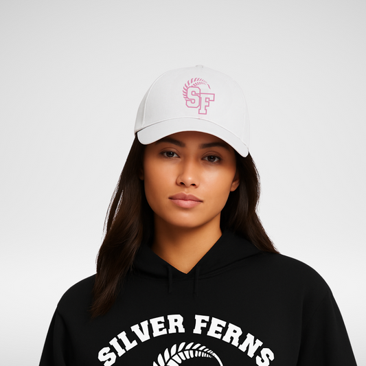 Silver Ferns College Cap White