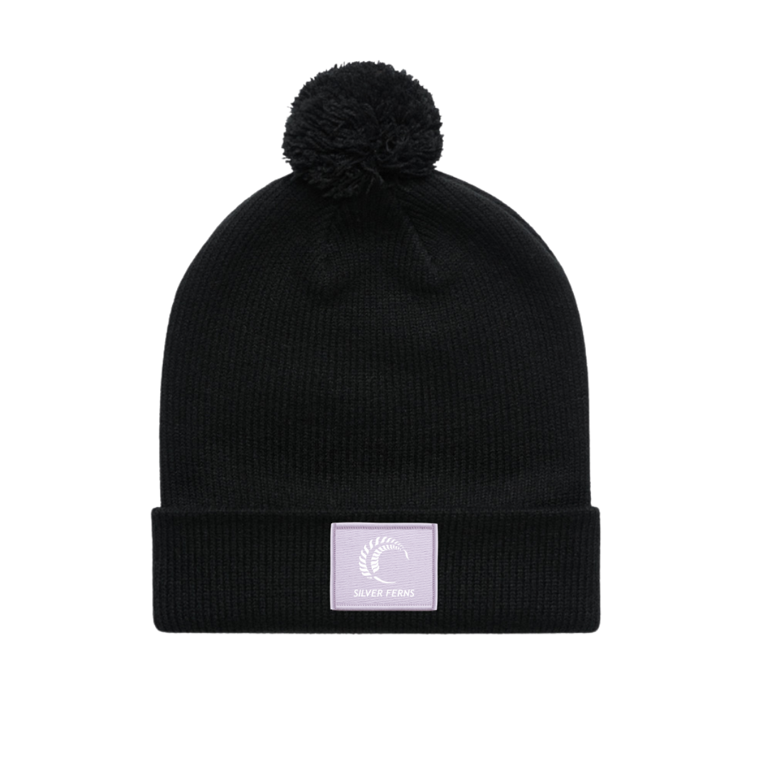 Patch Pom Pom Beanie
