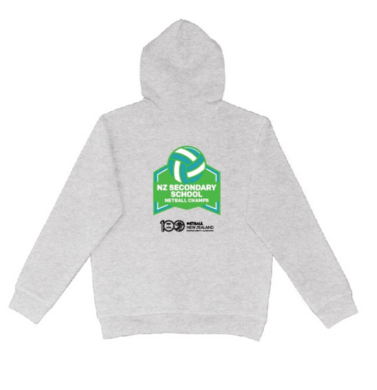 NZ secondary school netball champs hoodie - grey