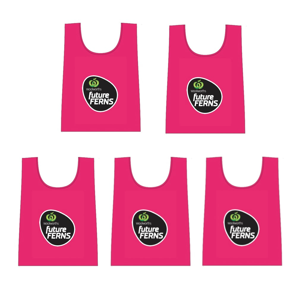 front - pink netball bibs